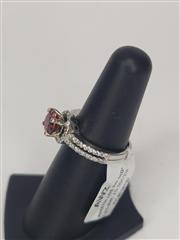 Amethyst Lady's Stone & Diamond Ring 58 Diamonds .500 Carat T.W. 14K White Gold